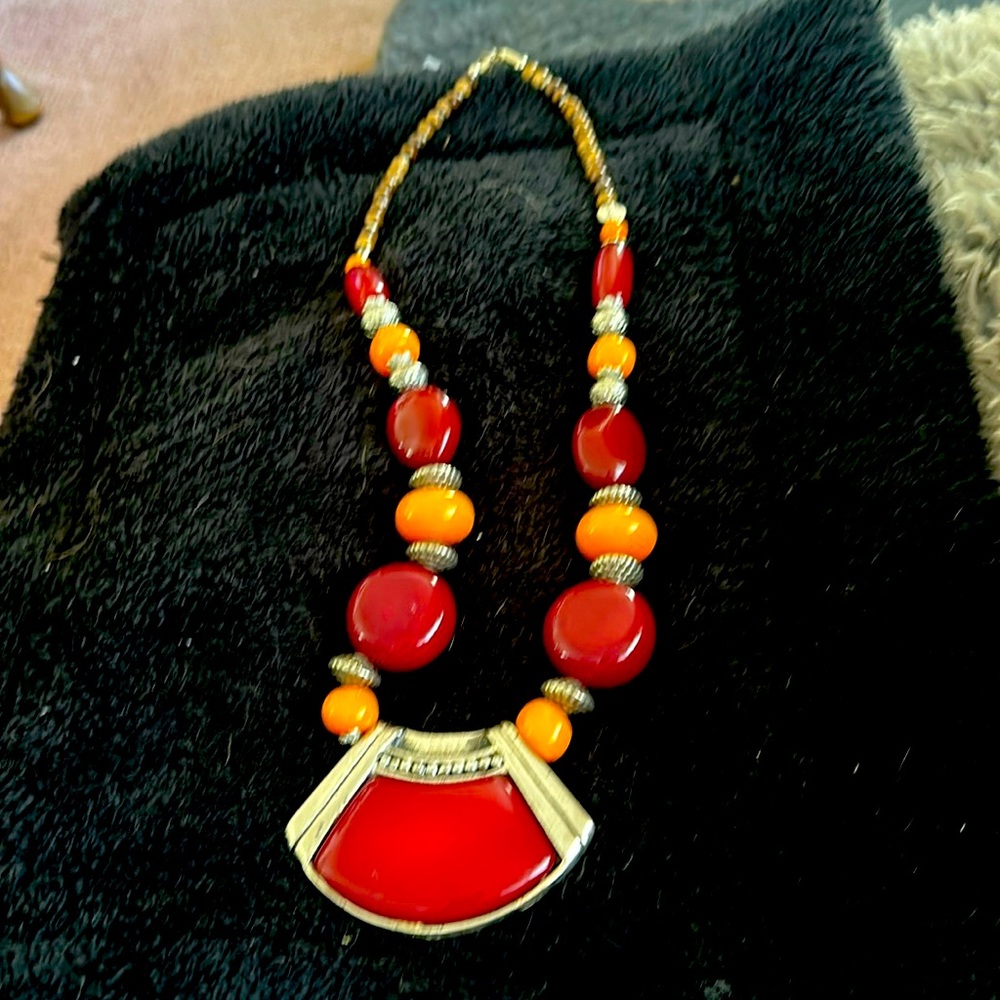 Beautiful burgundy, yellow, and silver statement piece